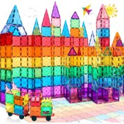 Resim 45/70/110 adet Manyetik Yapı Blokları - Sayılar ve Şekillerle DIY STEM Öğrenme Oyuncakları, 3 yaş ve üzeri çocuklar için Renkli Bağlayıcı Tuğlalar (Erkekler ve Kızlar), Ebeveyn-Çocuk Yapı Aktiviteleri, Doğum Günü ve Okula Dönüş Hediyeleri, Yaratıcı Oyun Zamanı, Canlı Çocuk Oyun Seti, Dayanıklı Çocuk Oyun Seti 