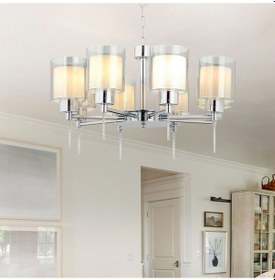 Resim Goldie 8 Li Krom Kaplama Modern Yatak Odası Salon Avize 