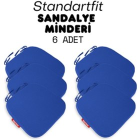Resim Xpermate 6'lı Standartfit Oval Sandalye Minderi 42x42x5 Mavi 
