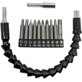 Resim Flex Bükülebilir Esnek Şaft Bits Uzatma Adaptörü Bits Uçlar Seti 