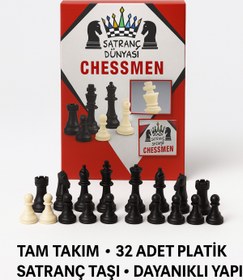 Resim TOYFEST Satranç Dünyası 32 Parça Plastik Satranç Taşı Seti - Dayanıklı, 65 mm Şah Boyu, Tam Takım 