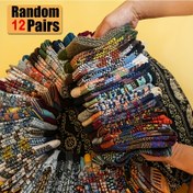 Resim 12 Çift Unisex Orta-Bacak Örgü Çorap, Kaymaz Vintage Tribal Desen, İç/Dış Mekan Kullanımı İçin Rahat ve Sıcak, Polyester Karışımı, Makine Yıkanabilir, Sonbahar/Kış İçin Polarlı, Çeşitli Tasarım 