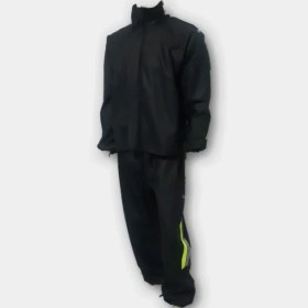 Resim BAZEL YAĞMURLUK TAKIM KURYE PAKETÇİ PVC SİYAH SARI ÇİZGİLİ 