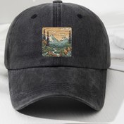 Resim Unisex Vintage Açık Hava Beyzbol Şapkası, Ayarlanabilir Polyester 100% Hafif Şapka, Baskılı Bayrak Tasarımı, El Yıkamalı, Balık Tutma, Kampçılık ve Gündelik Giyim İçin 