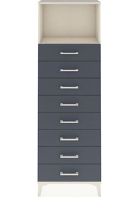 Resim Arges Dolap Tek Raflı 8 Çekmeceli 60x30x182 Aytaşı-antrasit Aytaşı 