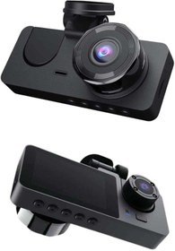Resim teknodayım Yol Kayıt Araç Kamerası HD DVR 3 Kameralı 2.0in Ekranlı Ön İç Arka 