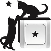 Resim Genel Markalar Priz Kedi özel yeni sticker Set Siyah Kedi Yıldız Etiket Duvar özel yeni sticker 