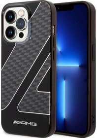 Resim İphone 14 Pro Uyumlu Kılıf Amg Transparan Çift Katmanlı Damalı Bayrak Dizayn Kapak 