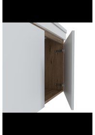 Resim Teta Home Tokyo 65 Cm Mdf Banyo Dolabı Seti + Boy Dolabı Atlantik Çam-beyaz Atlantik Çam - Beyaz 
