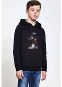 Resim Resident Evil 2 Remake Baskılı Unisex Çocuk Kapüşonlu Siyah Sweat Siyah 