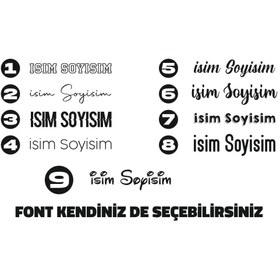 Resim Kişiye Özel İsim Soyisim Sticker | Her Renk ve Ölçü | Sticker Master - Beyaz / 20 Cm 