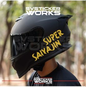 Resim Super Saiyajin Yazılı Kask Sticker Tüm Kasklar Uyumlu Tek Yön 1 Adet Altın 