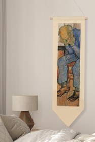 Resim Van Gogh Duvar Halısı, Sanat Serisi Dekor, 100cm Kanvas Flama Askılı Duvar Örtüsü NO:738 - Renkli - 9 / 30 x 100 