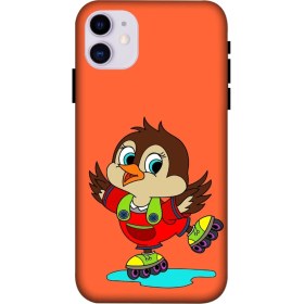 Resim Zipax Deste Apple iPhone 11 Kılıf Patenli Kuş Baskılı Desenli Silikon Kılıf A++-8259 
