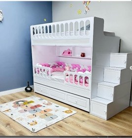 Resim Aras Tamamı Mdf Membran Kaplama Yavrulu Çelik Destekli Ranza Byz2 