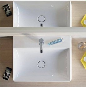 Resim Duravit - Durasquare Tezgah Üstü Lavabo Batarya Banklı 60 Cm Beyaz - 2353600071- Beyaz 