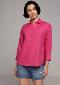 Resim Colin's Colins Fashion Fit Shirt Neck Düz Kadın Pembe ¾ Kol Gömlek Cl1081780 Q1.v1 Pfs Fuchsia 