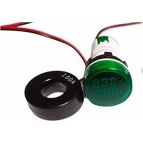 Resim 22Mm Voltmetre 500V Ampermetre 100A Ac Yeşil 