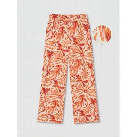 Resim LC Waikiki Lcw Kids Turuncu Kız Çocuk Desenli Geniş Paça Pantolon 