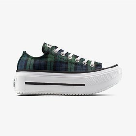Resim Converse Chuck Taylor All Star Lift Double Stack Plaid Kadın Yeşil Sneaker A16517c Lacivert 