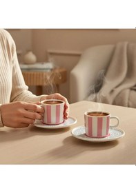 Resim Güral Porselen Mental 4 Parça Kahve Fincan Takımı 6566 
