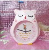 Resim Baykuş Büyük Boy Sevimli Baykuş Saat Çocuk Odası Saati Pembe 