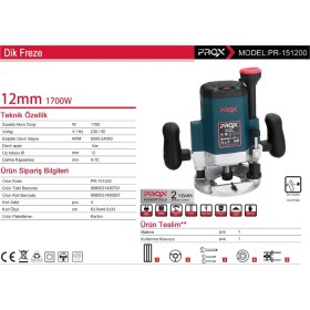 Resim Prox 12 Mm 1700 Watt Dik Freze 