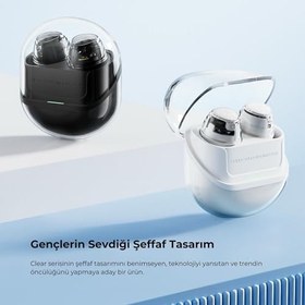 Resim Soundpeats Clear Dot ENC TWS Kablosuz Bluetooth Kulaklık Beyaz 