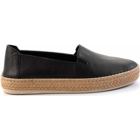 Resim Siyah Hakiki Deri Kadın Espadril K01281020003 Siyah 