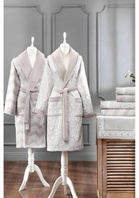 Resim Özdilek Pamuklu 7 Parça Aile Bornoz Seti-tappeto Krem-krem Çok Renkli 