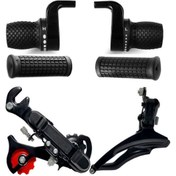 Resim HSGL Bisiklet Siyah 3x7 Noktalı Vites Kolu Ön Arka Attırıcı Set Ergonomik Bisiklet Vites Sistemleri 