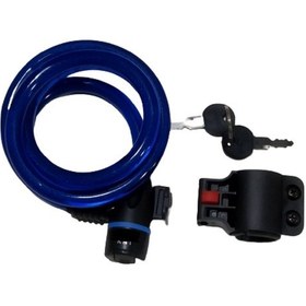 Resim 12X1200 mm Anahtarlı Halat Kilit Taşıma Aparatlı Mavi Renk Mavi 