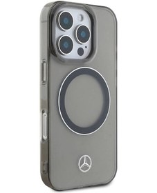 Resim İphone Uyumlu 16 Pro Kılıf Mercedes Benz Lisanslı Magsafe Özellikli Saydam Yüzey Silver Ring Siyah 