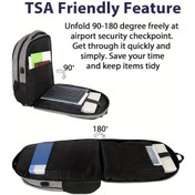 Resim Oldfriend Gri Tsa Onaylı 17 İnç Laptop Sırt Çantası Usb Şarj Portu Seyahat Okul Gri 