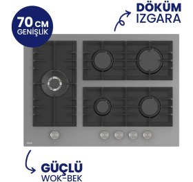 Resim Ferre Flowart Digital 5 Gözlü Gri Cam Ankastre Set QBL63CPR+BL138+D088SA 