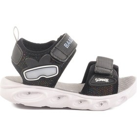 Resim Siyah Cırtlı Işıklı Erkek Çocuk Spor Sandalet 018127 P Siyah 