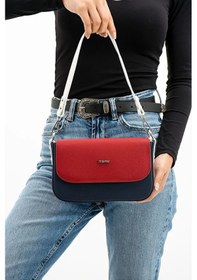 Resim Just Polo Jp Polo Kadın Orijinal 5 Gözlü El & Omuz Çantası Ebat : 23 X 14 Cm Beyaz - Lacivert - Kırmızı 