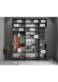 Resim Açelya Portmanto Vestiyer Füme 175cm M10 