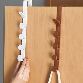 Resim [2D Düz] 1 adet Kapı Üstü Plastik saç tokası Askısı - Yatak Odası ve Ev için Alan Tasarrufu Sağlayan Giysi ve Çanta Düzenleyici, Verimli Depolama İçin Çoklu saç tokası Tasarımı, Giysi Askıları 