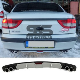 Resim Renault Megane 1 Difüzör Arka Tampon Eki 4 Egzoz Çıkışlı Gri 