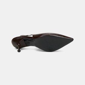 Resim Desa Kadın Kahve Gold Tokalı Sivri Burun Topuklu Abiye Ayakkabı 