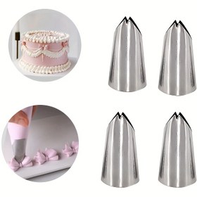 Resim 4 adet Pasta Süsleme Ucu, Paslanmaz Çelik Süsleme Uçları, 1.27/1.52 cm Orta Boy Krem Uçları, Yaprak ve Zambak Krem Pasta Araçları, Pasta Süsleme İçin, Ev Mutfak ve Fırın İçin, Mutfak Malzemeleri, Fırın Malzemeleri 