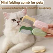 Resim 1 Adet Kedi ve Evcil Hayvan Tüyü Açma Ve Dolaşmayı Önleyen Tarak, Uzun Saçağa Sahip Paslanmaz Çelikten Yapılmış Katlama Deseni, İpli Pire Veye Böceklerden Koruyucu Fırca Seti, Şişmanlaşan Ya Da Kalın Olmuş Ýünlü Köpeklere Hatta Pi̇yasa Ürəni - Kompakt Pet Comb 