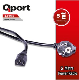 Resim Qport Q-Pow5 5.0M Kasa Power Kablosu 