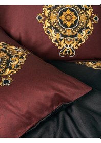 Resim Palace Saten Çift Kişilik Nevresim Takımı Ebren Antrasit - Elm-01-478812 Renkli 