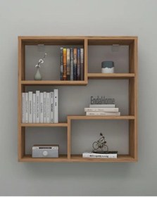Resim Reyo Enda Home Myra09 5 Bölmeli Modern Duvar Rafı, Mutfak Rafı Atlantik Çam Atlantik Çam 