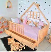 Resim Markaawm Markaawm Montessori Çocuk Yatak Çekmeceli 90X190 Karyola Yağmur Akçaağaç 