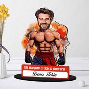 Resim Kişiye Özel Erkek Kick Bokscuya Hediye Karikatürlü Biblo 