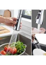 Resim 0 Buffer 3 Fonksiyonlu Metal Musluk Başlığı - Tazyikli, Sprey Ve Düz Akış Modlu Su Tasarruf Aparatı 