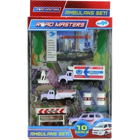 Resim MEGA Ağaçlı Metal Ambulans Seti JP9103 